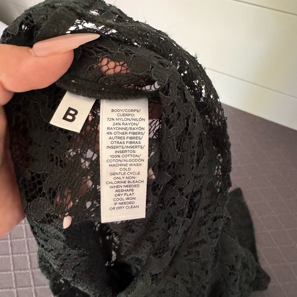 LOFT Dark Green Lace Blouse, Women’s S - Picture 7 of 7